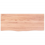 Bathroom Countertop Light Brown 100x40x6 cm Treated Solid Wood - Side View