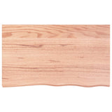 Bathroom Countertop Light Brown 100x60x6 cm Treated Solid Wood - Side View