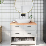 Bathroom Countertop Light Brown 100x60x(2-6) cm Solid Wood
