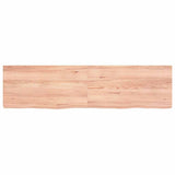 Bathroom Countertop Light Brown 120x30x4 cm Treated Solid Wood - Side View