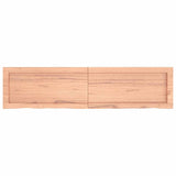Bathroom Countertop Light Brown 120x30x4 cm Treated Solid Wood - Top-Down View