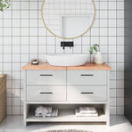 Bathroom Countertop Light Brown 120x30x(2-4) cm Solid Wood
