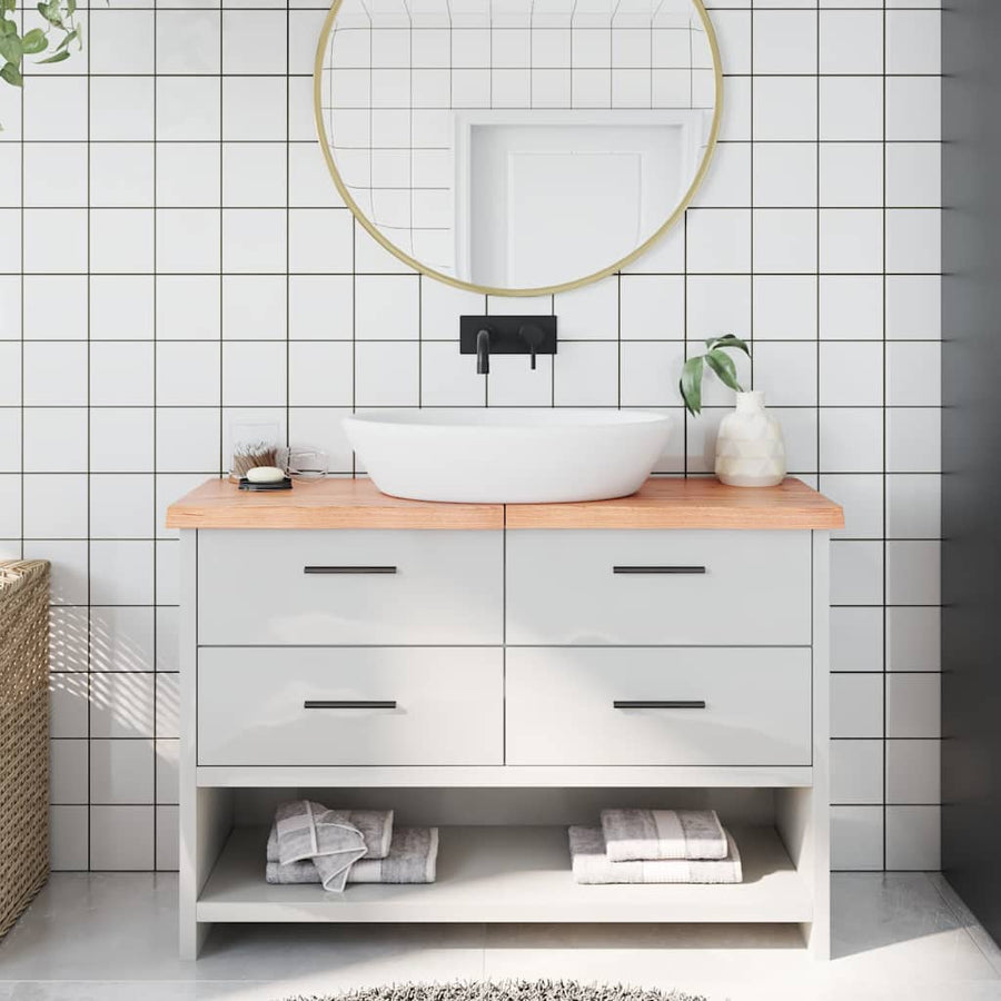 Bathroom Countertop Light Brown 120x30x(2-4) cm Solid Wood