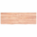Bathroom Countertop Light Brown 120x40x4 cm Treated Solid Wood - Side View