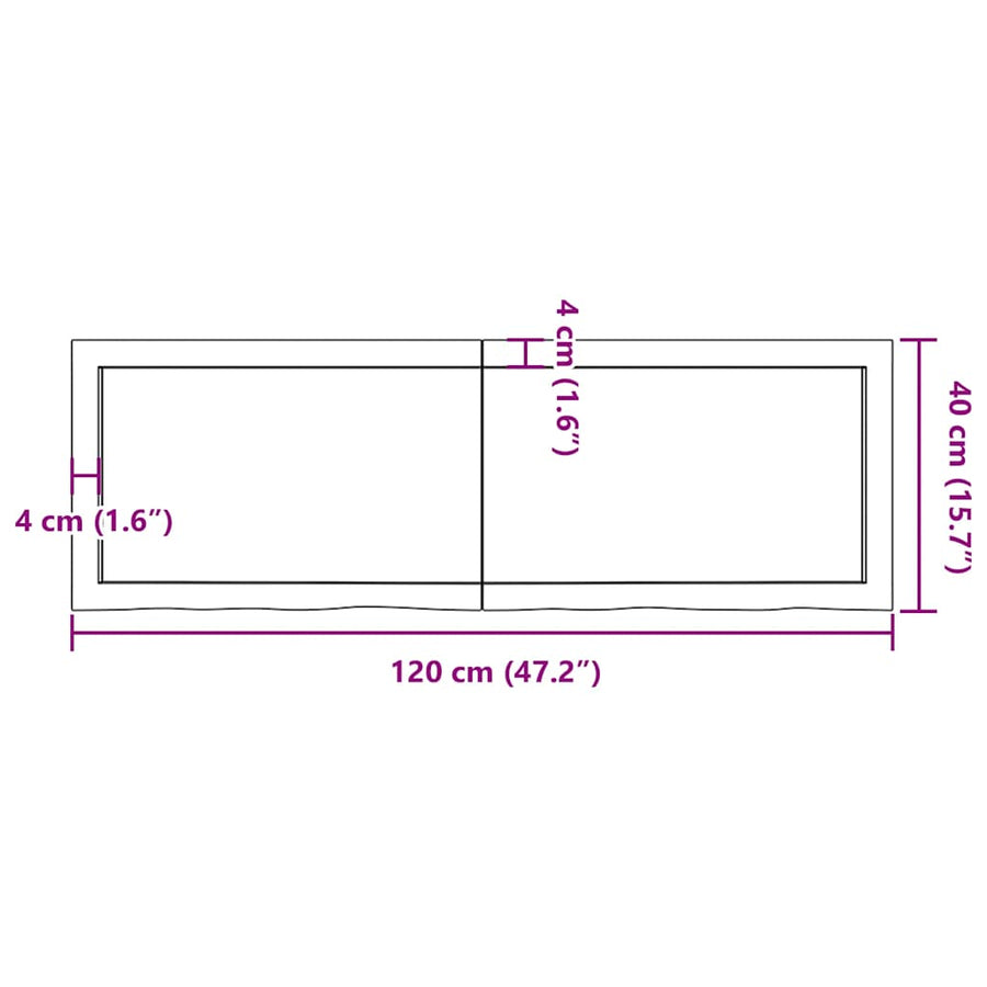 Bathroom Countertop Light Brown 120x40x(2-4) cm Solid Wood