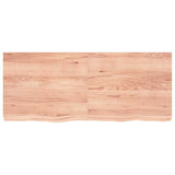 Bathroom Countertop Light Brown 120x50x6 cm Treated Solid Wood - Side View