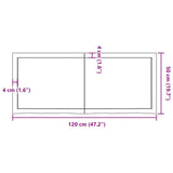 Bathroom Countertop Light Brown 120x50x(2-6) cm Solid Wood
