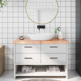 Bathroom Countertop Light Brown 120x50x(2-6) cm Solid Wood