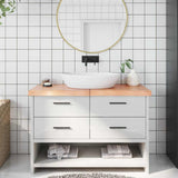 Bathroom Countertop Light Brown 120x60x(2-6) cm Solid Wood