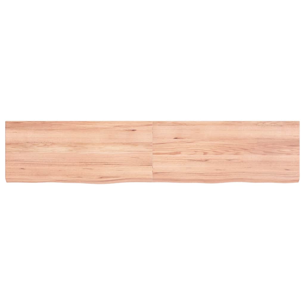 Bathroom Countertop Light Brown 140x30x4 cm Treated Solid Wood