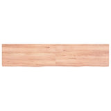 Bathroom Countertop Light Brown 140x30x4 cm Treated Solid Wood