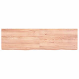 Bathroom Countertop Light Brown 140x40x4 cm Treated Solid Wood - Side View