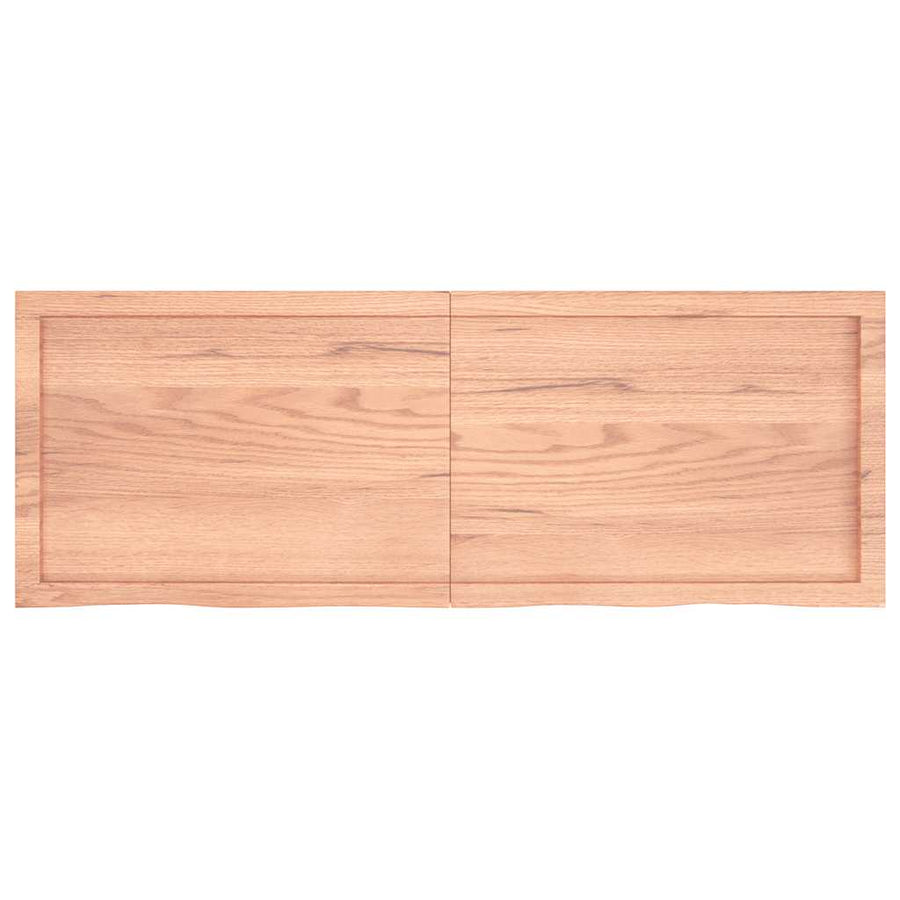 Bathroom Countertop Light Brown 140x50x(2-4) cm Solid Wood