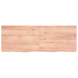 Bathroom Countertop Light Brown 140x50x6 cm Treated Solid Wood - Side View