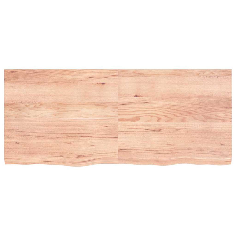 Bathroom Countertop Light Brown 140x60x(2-4) cm Solid Wood