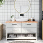 Bathroom Countertop Light Brown 140x60x(2-4) cm Solid Wood