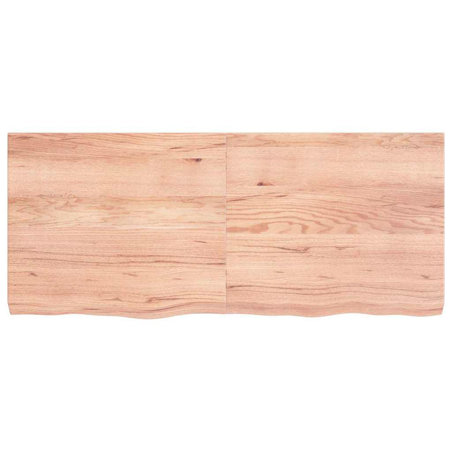 Bathroom Countertop Light Brown 140x60x(2-6) cm Solid Wood