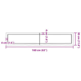 Bathroom Countertop Light Brown 160x30x4 cm Treated Solid Wood - Extra Image