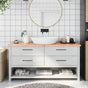 Bathroom Countertop Light Brown 160x30x(2-4) cm Solid Wood