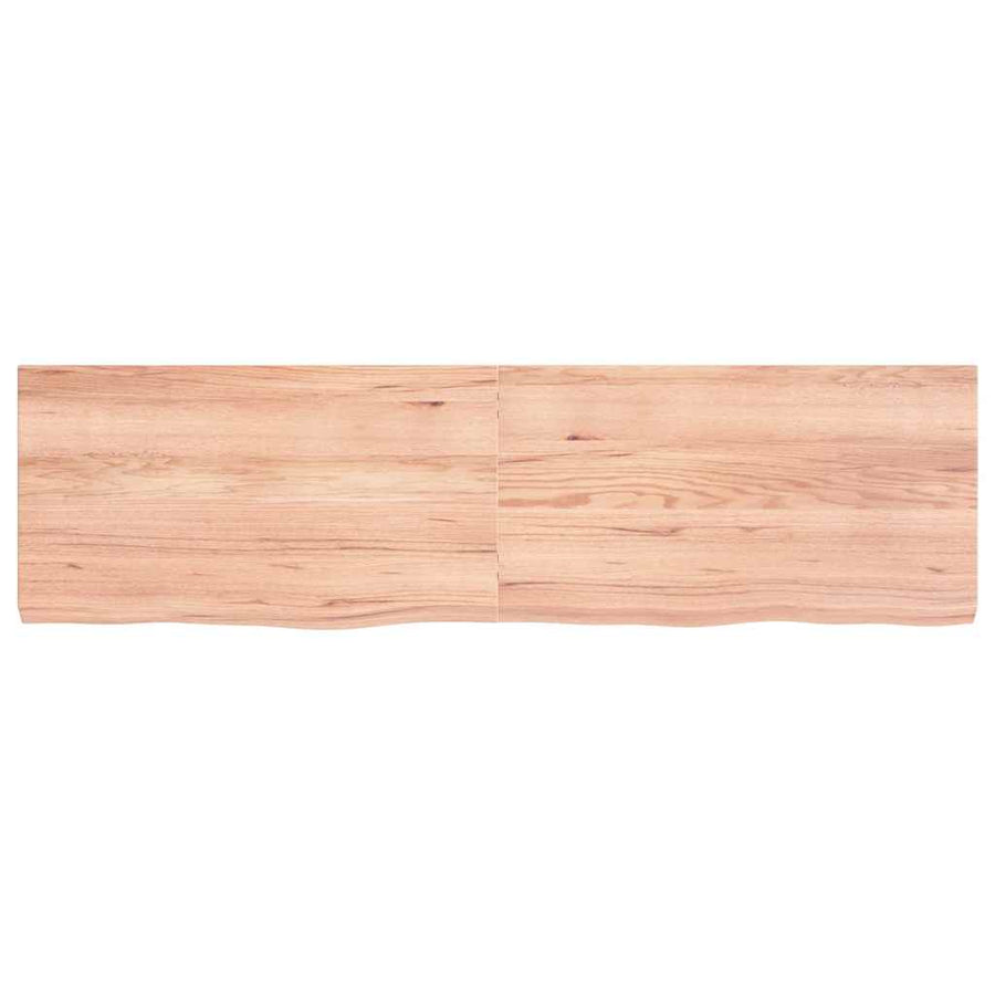 Bathroom Countertop Light Brown 180x50x6 cm Treated Solid Wood