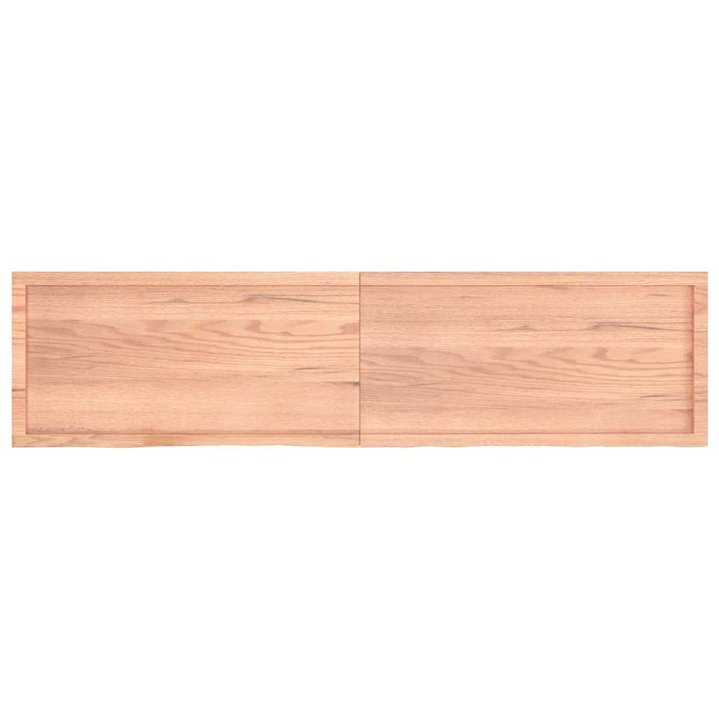 Bathroom Countertop Light Brown 200x50x4 cm Treated Solid Wood
