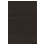 Bathroom Countertop Dark Brown 40x60x2 cm Treated Solid Wood - Side View