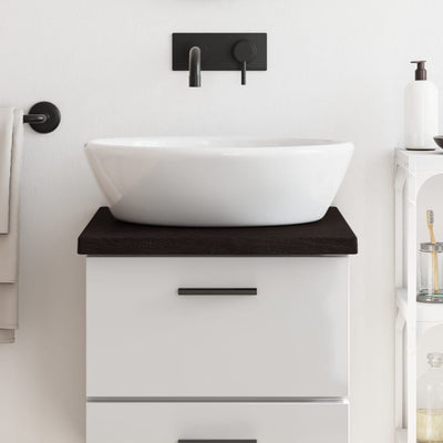 Bathroom Countertop Dark Brown 40x60x(2-4)cm Treated Solid Wood