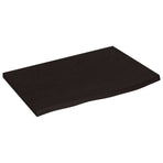 Bathroom Countertop Dark Brown 60x40x(2-4)cm Treated Solid Wood