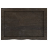 Bathroom Countertop Dark Brown 60x40x4 cm Treated Solid Wood - Top-Down View