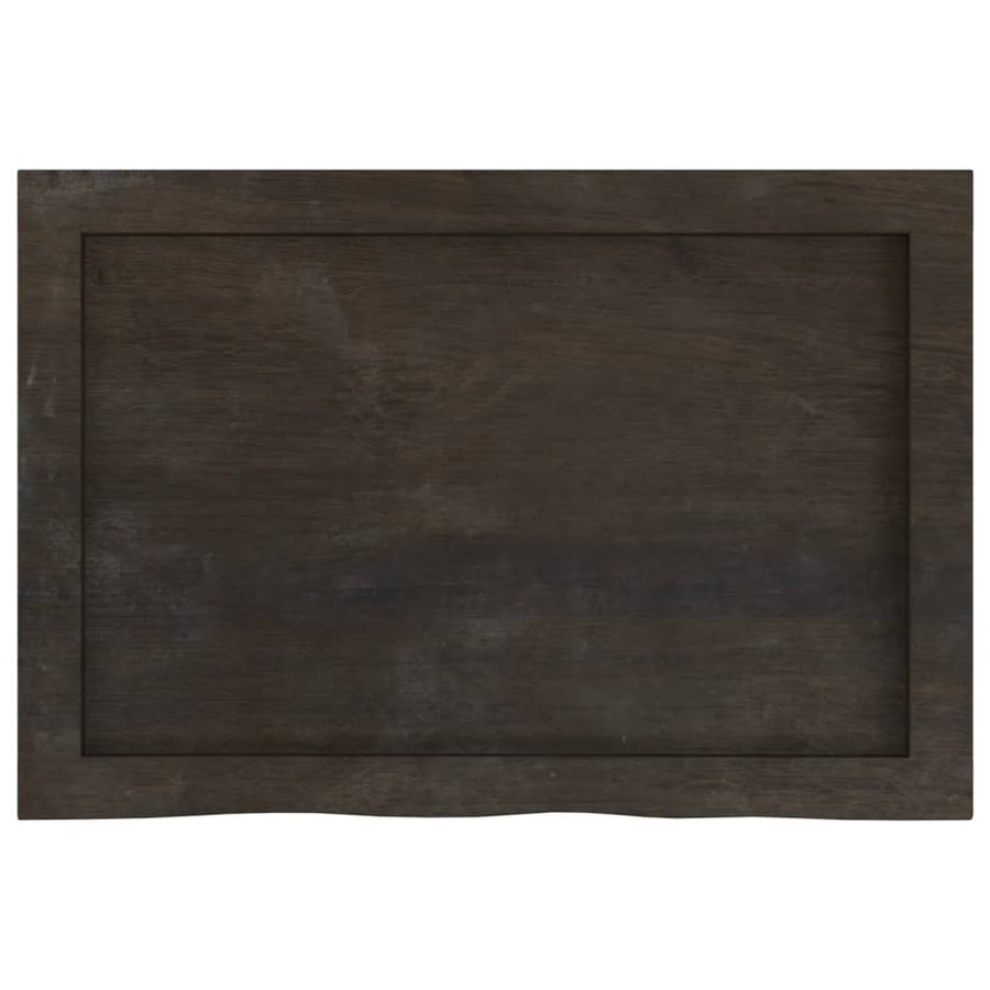 Bathroom Countertop Dark Brown 60x40x(2-4)cm Treated Solid Wood