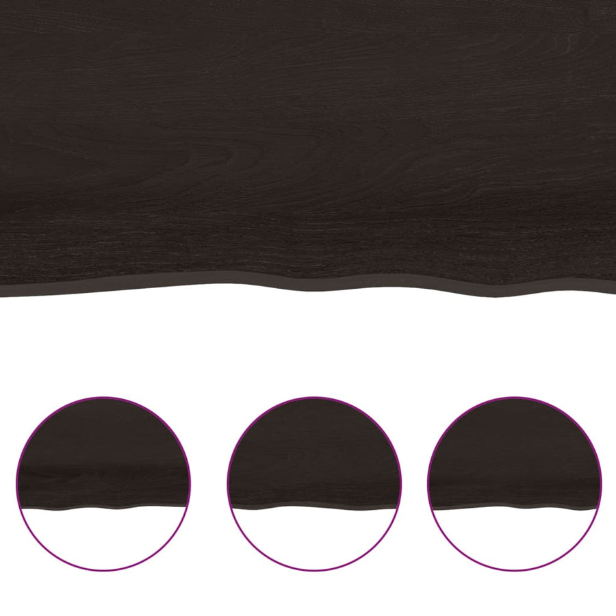 Bathroom Countertop Dark Brown 60x40x(2-4)cm Treated Solid Wood