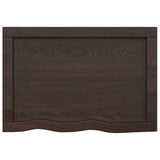 Bathroom Countertop Dark Brown 60x40x4 cm Treated Solid Wood - Rear View
