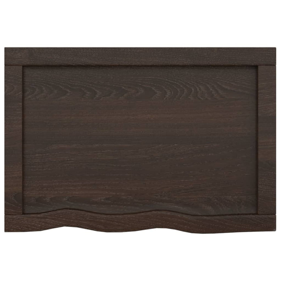 Bathroom Countertop Dark Brown 60x40x(2-4)cm Treated Solid Wood