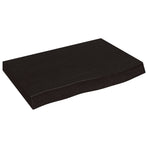Bathroom Countertop Dark Brown 60x50x(2-4)cm Treated Solid Wood