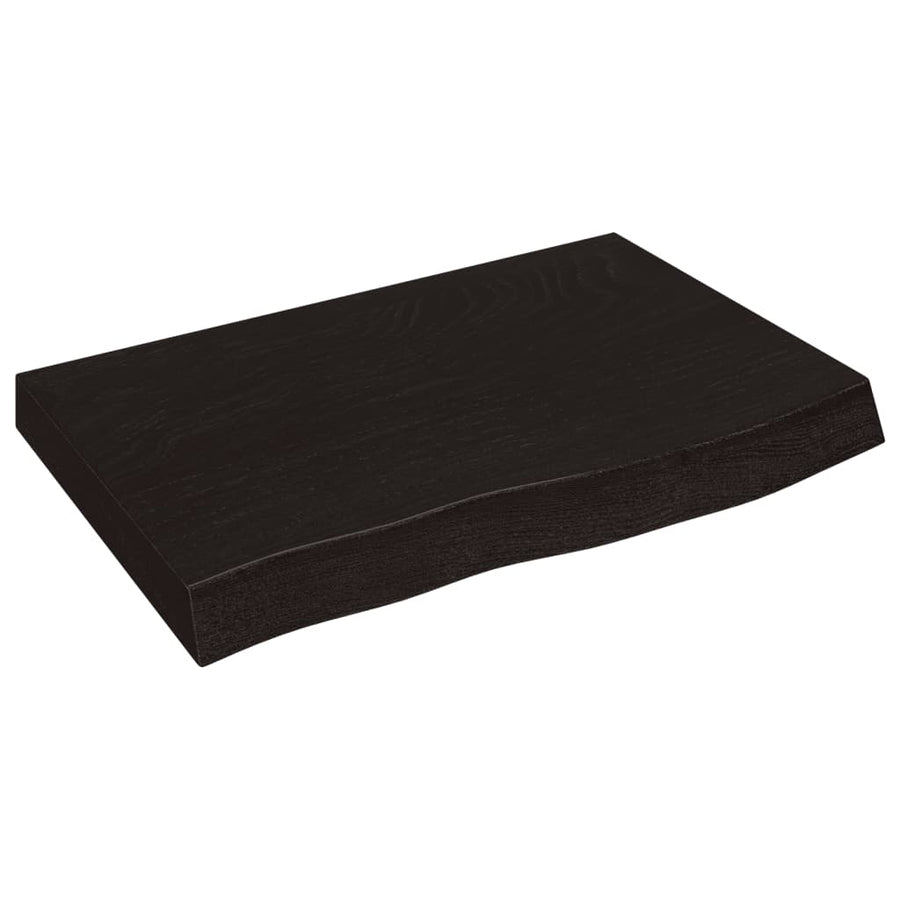 Bathroom Countertop Dark Brown 60x50x(2-4)cm Treated Solid Wood
