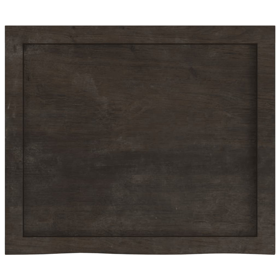 Bathroom Countertop Dark Brown 60x50x(2-4)cm Treated Solid Wood