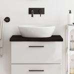 Bathroom Countertop Dark Brown 60x50x(2-4)cm Treated Solid Wood