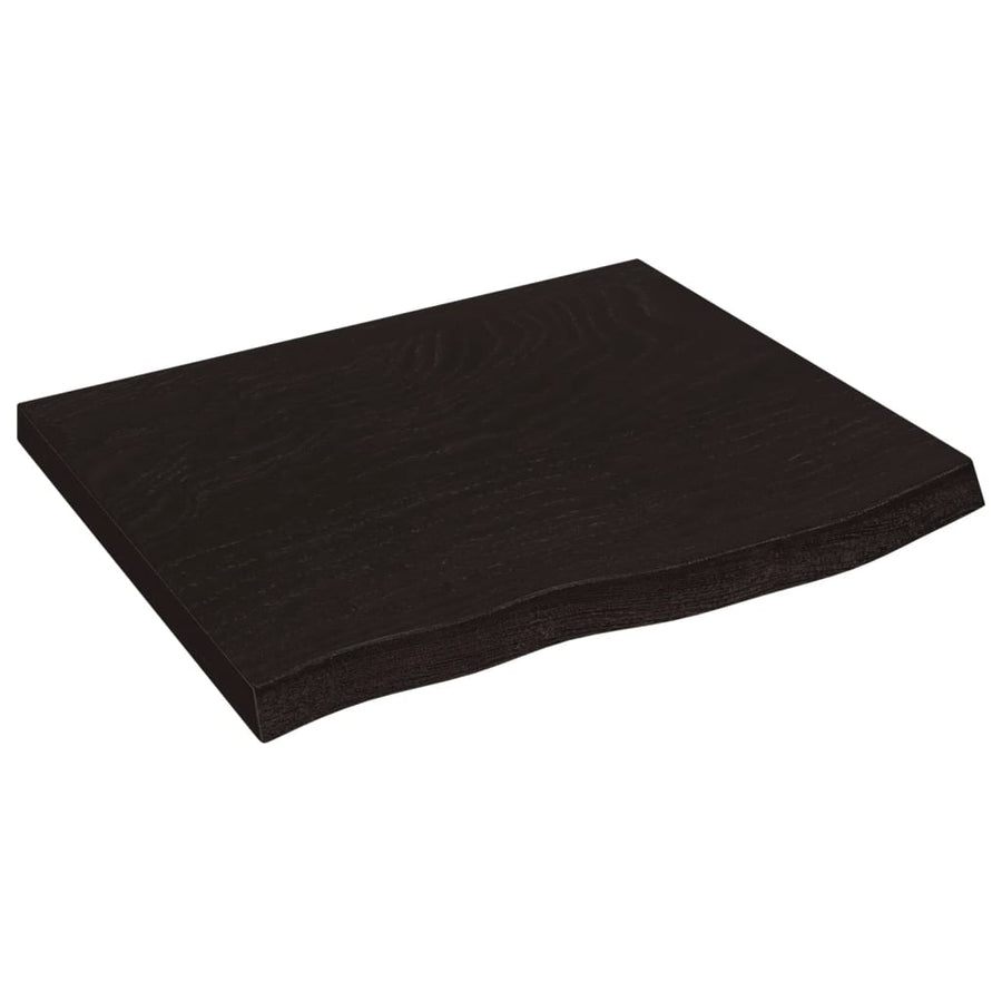 Bathroom Countertop Dark Brown 60x60x(2-4)cm Treated Solid Wood