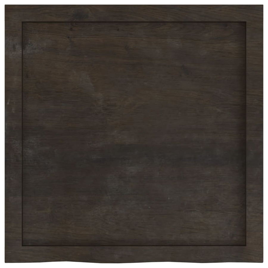 Bathroom Countertop Dark Brown 60x60x(2-4)cm Treated Solid Wood