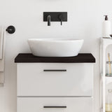 Bathroom Countertop Dark Brown 60x60x4 cm Treated Solid Wood