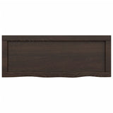 Bathroom Countertop Dark Brown 80x30x4 cm Treated Solid Wood - Top-Down View