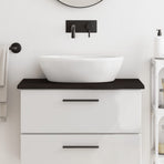 Bathroom Countertop Dark Brown 80x40x2 cm Treated Solid Wood