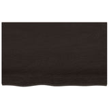 Bathroom Countertop Dark Brown 80x50x4 cm Treated Solid Wood - Side View