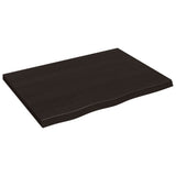 Bathroom Countertop Dark Brown 80x60x4 cm Treated Solid Wood - Front View