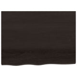 Bathroom Countertop Dark Brown 80x60x4 cm Treated Solid Wood - Side View