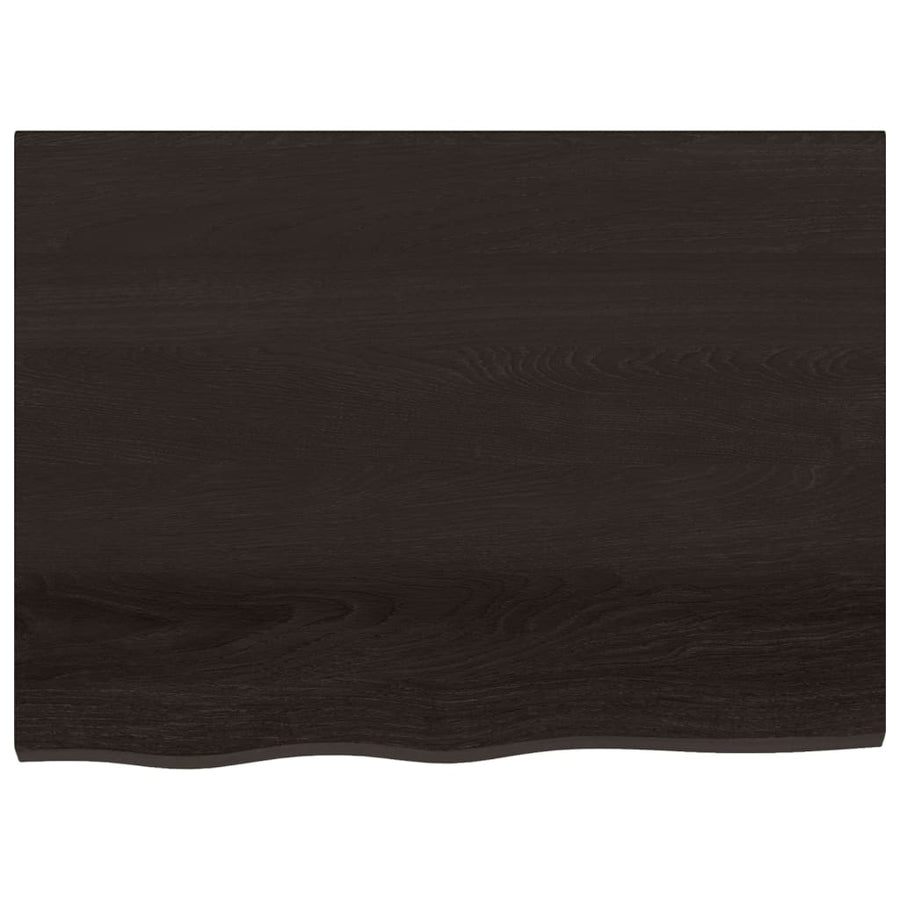 Bathroom Countertop Dark Brown 80x60x(2-4)cm Treated Solid Wood