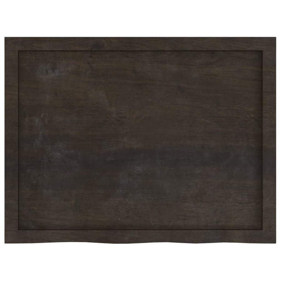Bathroom Countertop Dark Brown 80x60x(2-4)cm Treated Solid Wood