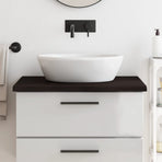 Bathroom Countertop Dark Brown 80x60x(2-4)cm Treated Solid Wood