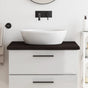 Bathroom Countertop Dark Brown 80x60x(2-4)cm Treated Solid Wood