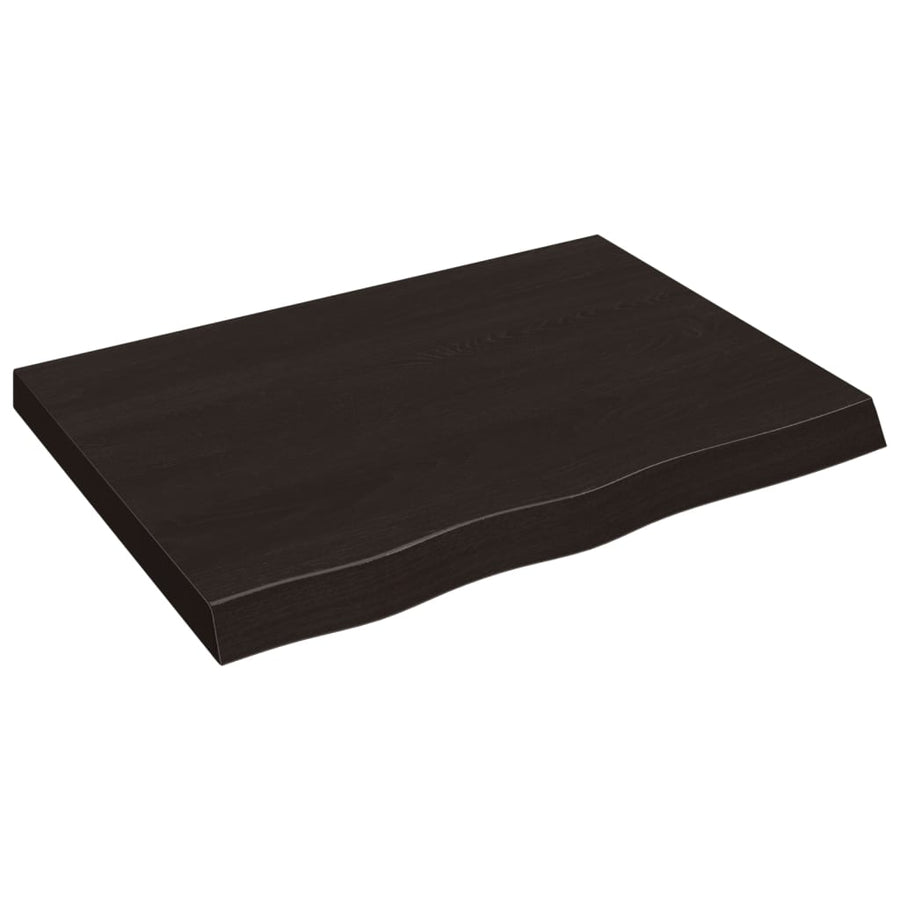 Bathroom Countertop Dark Brown 80x60x(2-6)cm Treated Solid Wood